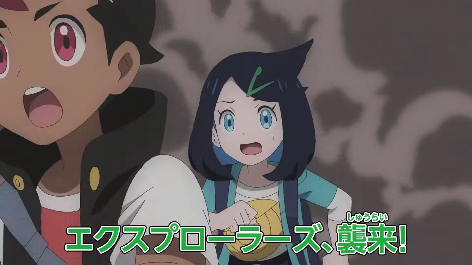 Roy and Liko flee the ruins of the Old Castle. (Image via The Pokemon Company)